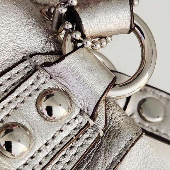 Coach Ashley White & Silver Carryall Shoulder Bag Handbag - Picture 7 of 16